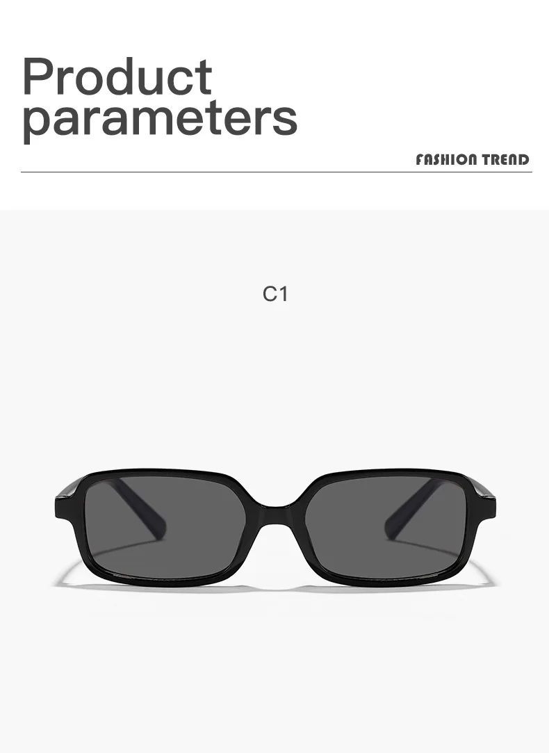 Vintage quadratische Sonnenbrille für Damen und Herren, rechteckige Sonnenbrille, ovale Sonnenbrille für Damen und Herren – Detail 8