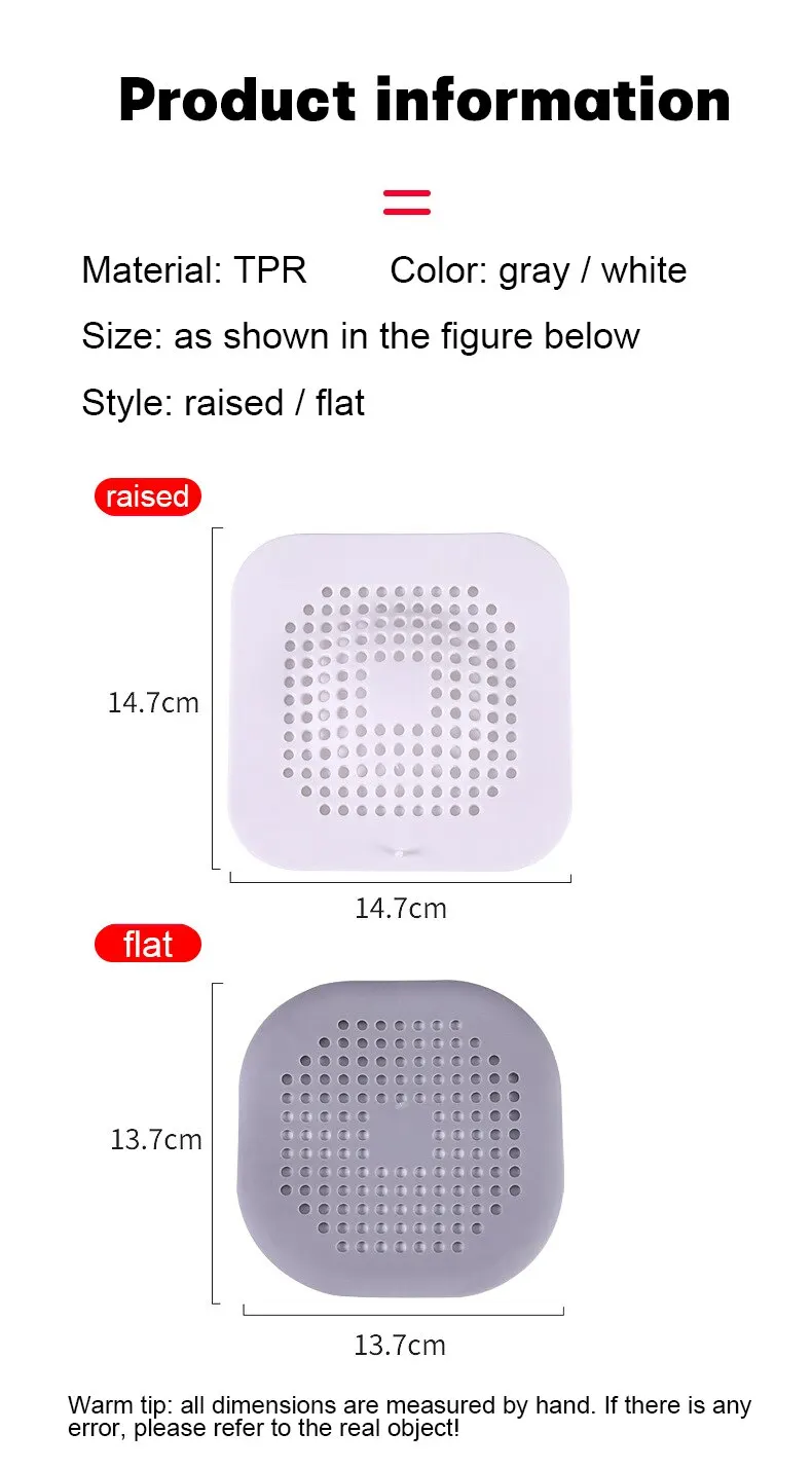 Filtre de lavabo de salle de bain attrape-cheveux antidérapant