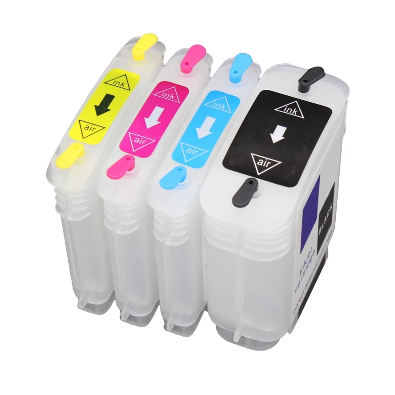 HP Designjet 111 프린터 HP111 과 호환되는 칩 포함 빈 리필 잉크 카트리지, HP82 HP11 용 잉크 카트리지, 4 색 82 11