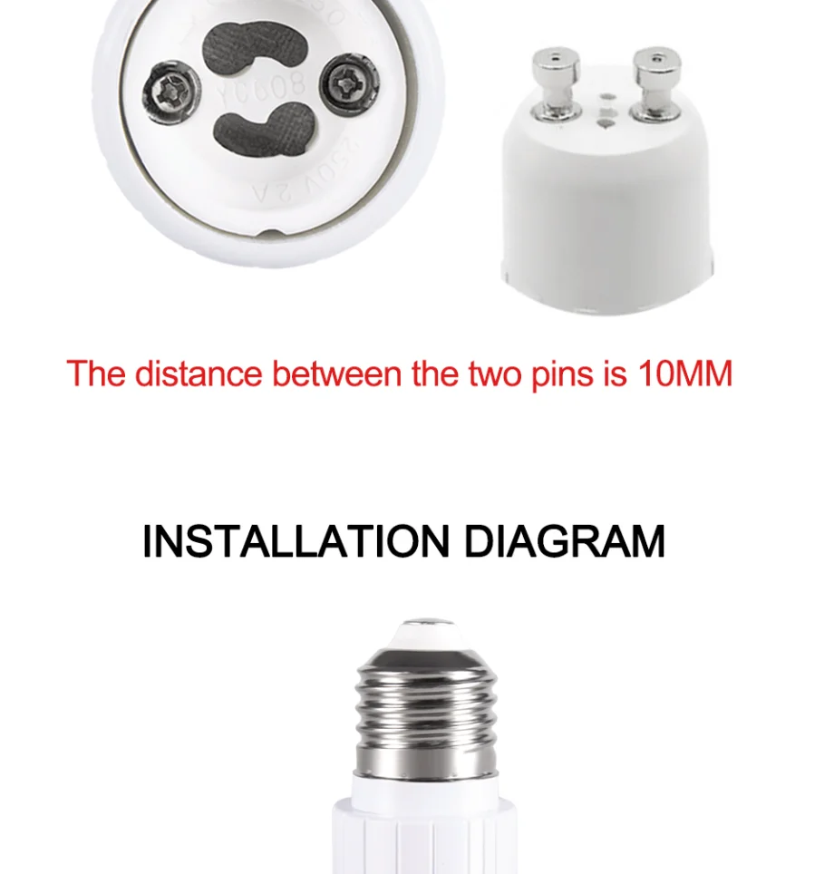 Description Picture 6 of itemE27 to GU10 Adapter LED Bulb Socket Standard E27 Interface Fireproof Material Suitable For LED Plant Light Cup Halogen Lamp