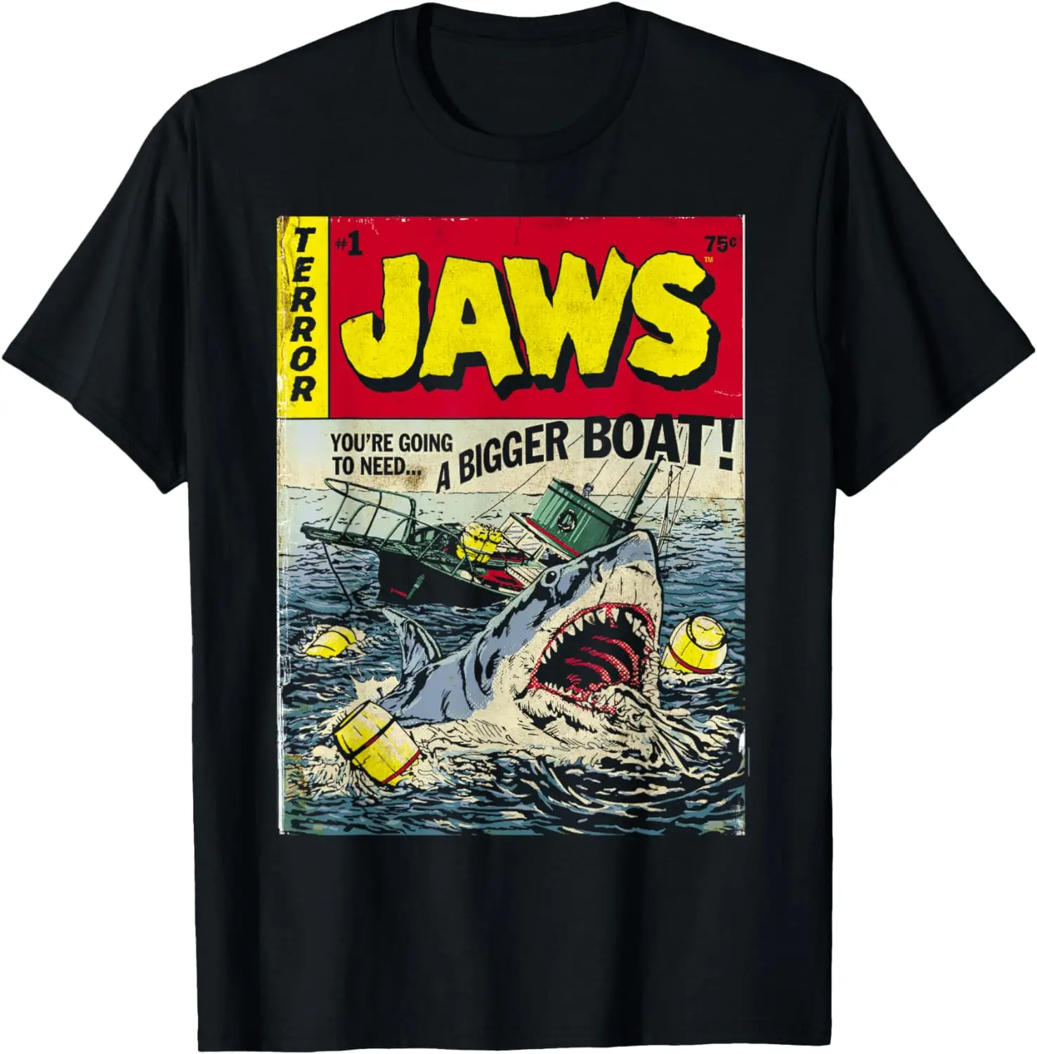 

Модная комиксная футболка с коротким рукавом Jaws Pulp Attack