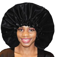 Extra Large Waterproof Shower Cap Double Layer Adjustable Elastic Reusable Bath Caps Protection Hair Bathing Hat for Women Men 2