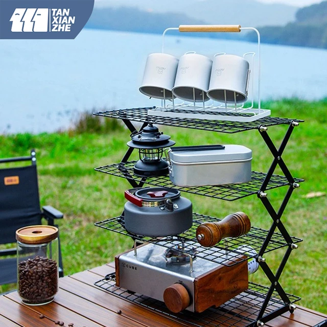 Camping Storage Rack with ThreeTiers Camping Equipment Camping Boutique