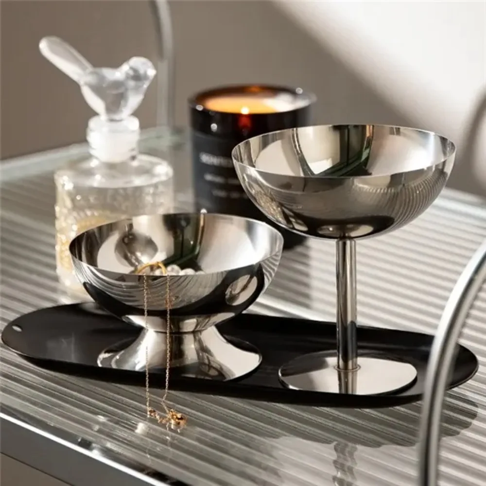 Stainless Steel Cup Anti-fall Multi-purpose Smooth Surface Anti-rust Ice Cream Cup Goblet Bar Supplies Salad Bowl Cocktail
