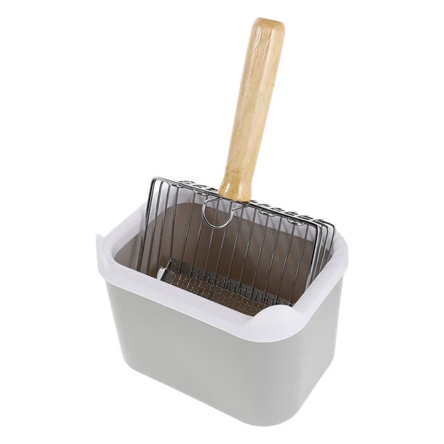 Stainless Steel Cat Litter Scoop Fine Sifting Mesh Large Heavy Duty Efficient Cleaning Comfortable Grip Cat Litter Scoop Set 2