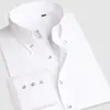 Dress Shirt Men Button-down Collared Formal Business Long Sleeve Casual Shirt Korean Fashion Slim Fit Male Designer Shirts White