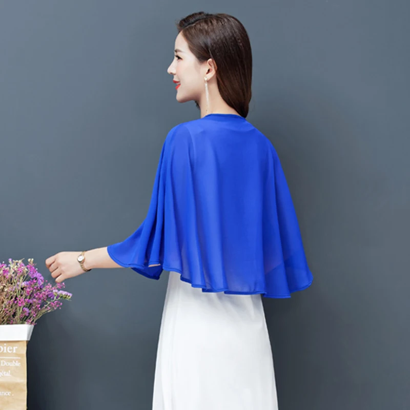 Black White Bridal Shawl Wedding Top Shrug Chiffon Bolero For Women Bolero Femme Mariage Short Wedding Jacket Party Cape Dress