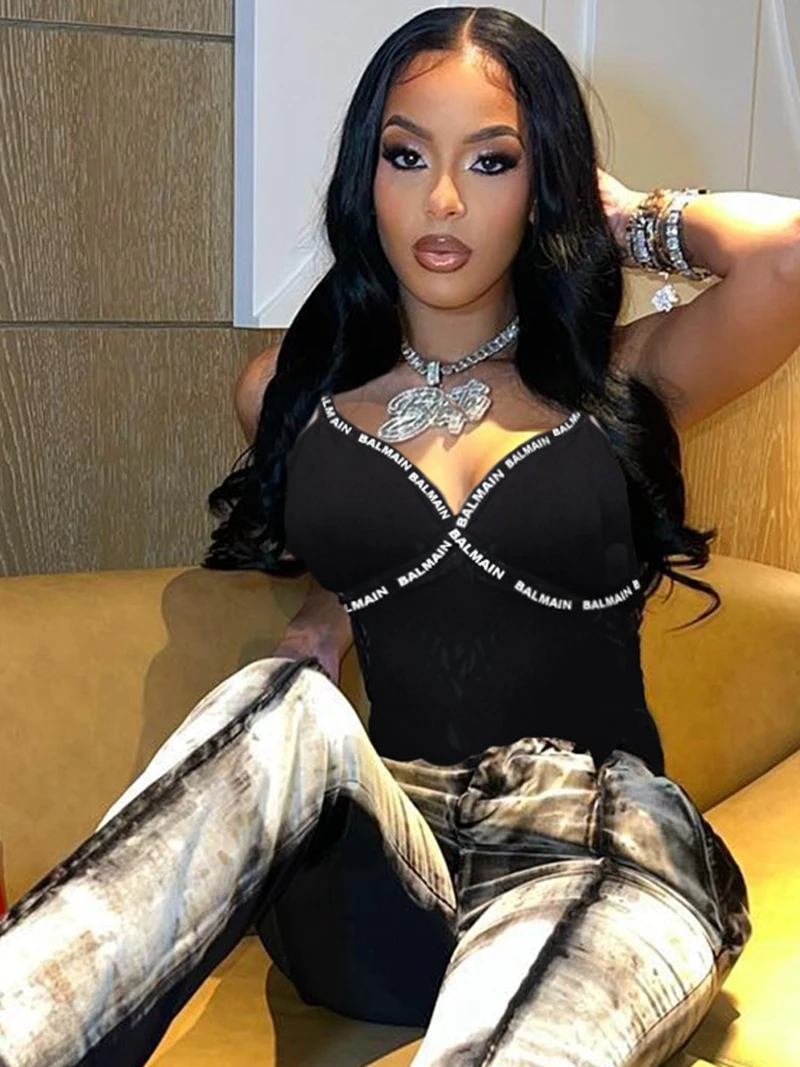 

Женский топ на бретелях-спагетти, с V-образным вырезом