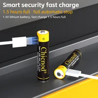 Chicnod AAA Rechargeable Battery 1.5V 814mWh USB Type-C Li-ion Battery Built-in Charging Port Long Lasting Battery Pack 3