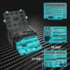 Tool Set, Include SAE/Metric Sockets, 90-Tooth Ratchet and Wrench Set in 3 Drawer Tool Box 2