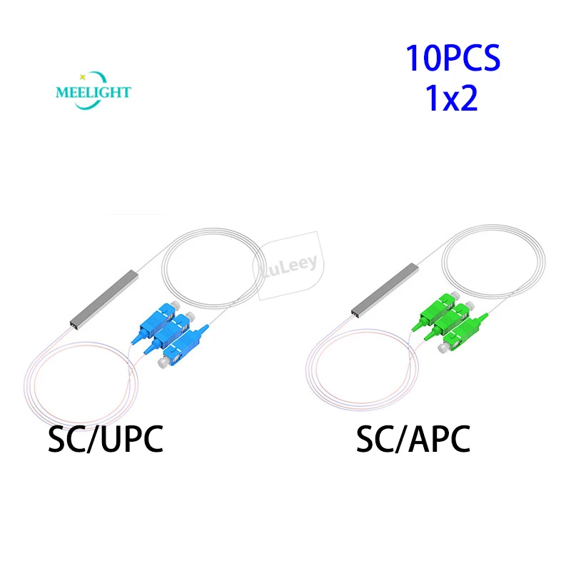 

10pcs 1x2 SC/APC SC/UPC micro PLC Optical splitter steel pipe high quality FTTH