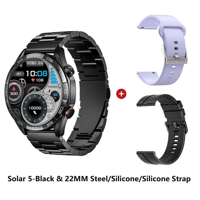 HAYLOU Solar 5 Voice Calling Smartwatch 1.58'' AMOLED Display 60Hz Smart Watch 24H Health Monitoring Sports Smartwatch for Men 22