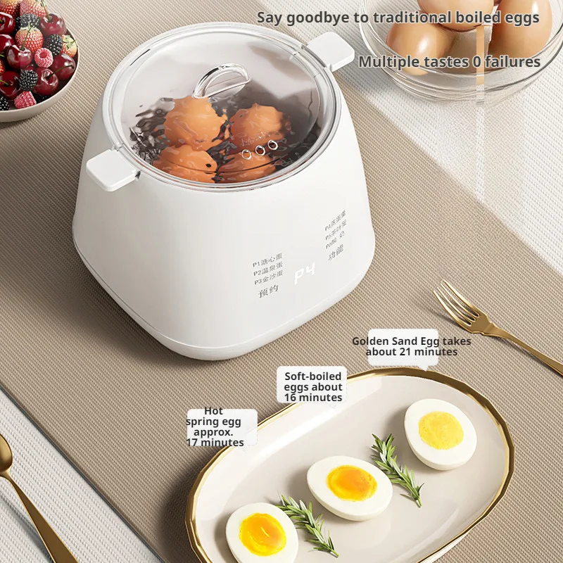 【Three Hole Plug 220V】Household Small Multifunctional Automatic Power-off Egg Steamer 6 Modes of Intelligent Reservation for Egg