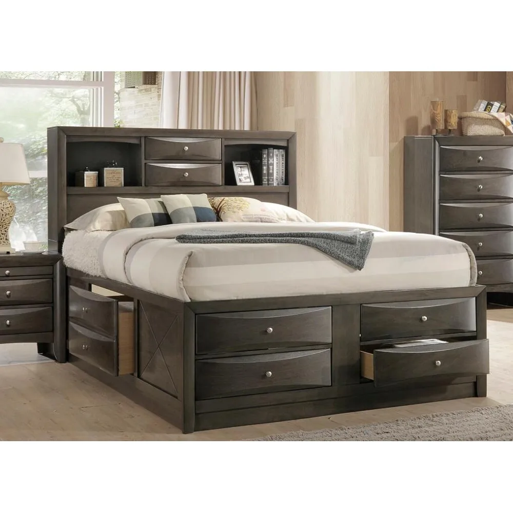 

Queen Bed in Gray Oak