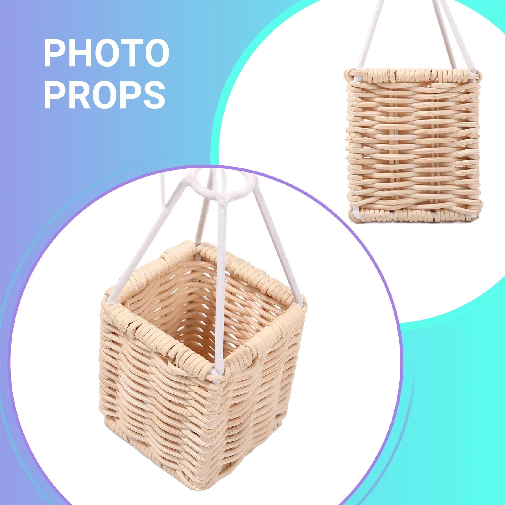 A73E-Hand-Woven Rattan Hot Air Balloon Children's Room Wall Decoration Bohemian Nursery Decoration Photo Props