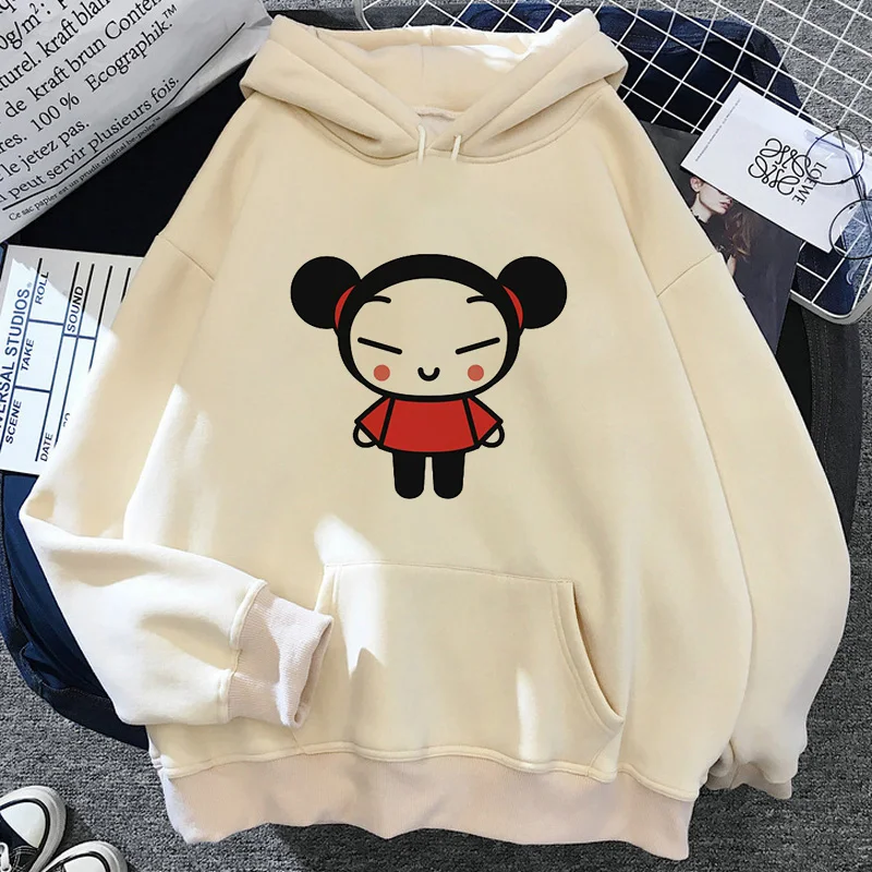 Pucca Felpe Con Cappuccio Donna Kawaii Fleece Clothes Pullover Donna Anni '90 Cappuccio