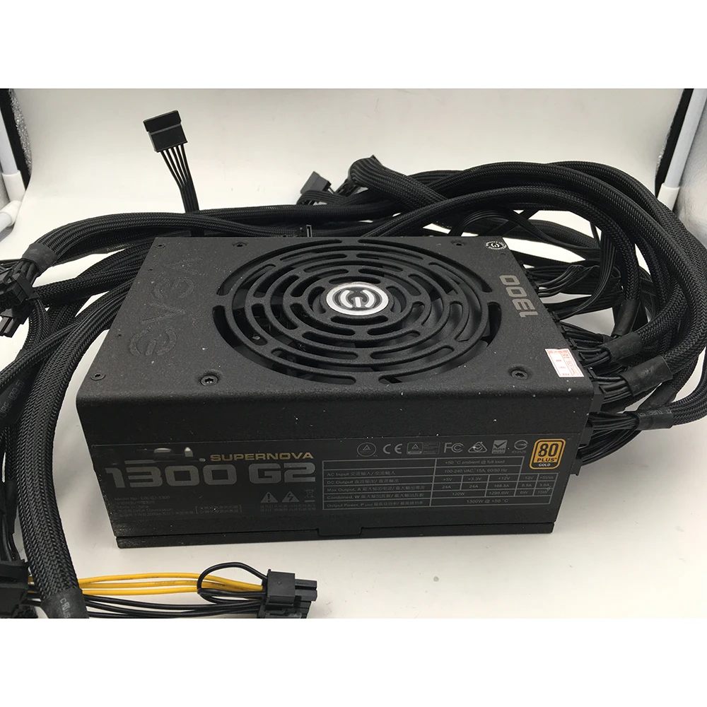 For Mining Power Supply for EVGA 8 8P 6 2P Evga1300G2 1300W Full Module 100 Test