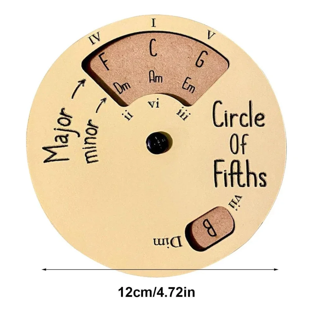 Musical Instruments Accessories Wooden Melody Tool Circle Wooden Wheel Educational For Sheet Music Chords Keys