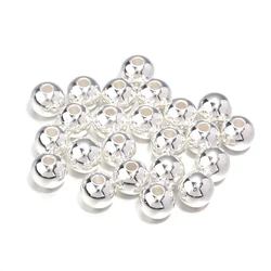 Colorful Acrylic Pearl Beads - 10mm  100Pcs (Silver plated)