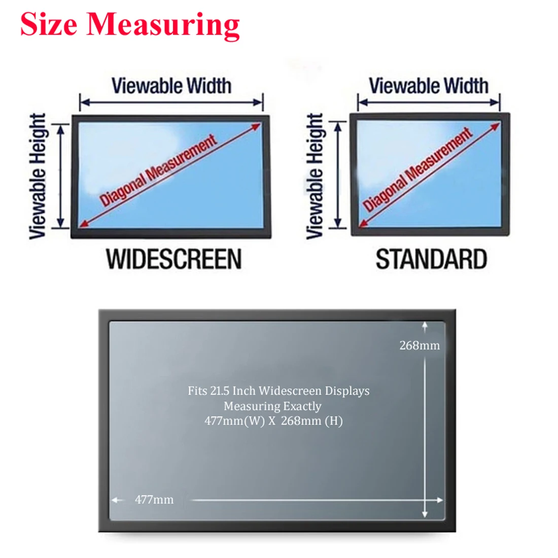 21.5 inch Privacy Filter Screen Protector Film for Widescreen Desktop Monitors 16:9 Ratio