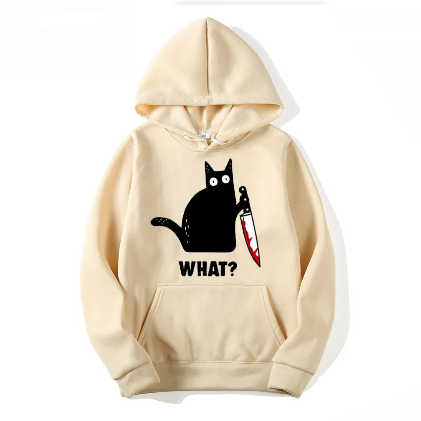 

Funny CAT WHAT Graphic print Hoodies Autumn Winter Fashion Woman/Man Pullover Unisex Harajuku Casual Long Sleeve Sweatshirt