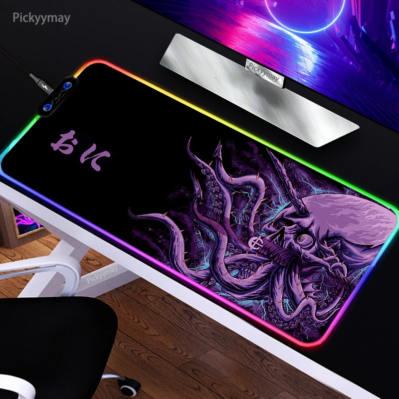 

Octopus LED Gaming Mousepads Large Backlight Desk Mat 90x40cm PC Gamer Mousepad RGB Mouse Pad Luminous Mouse Mat Deskpads