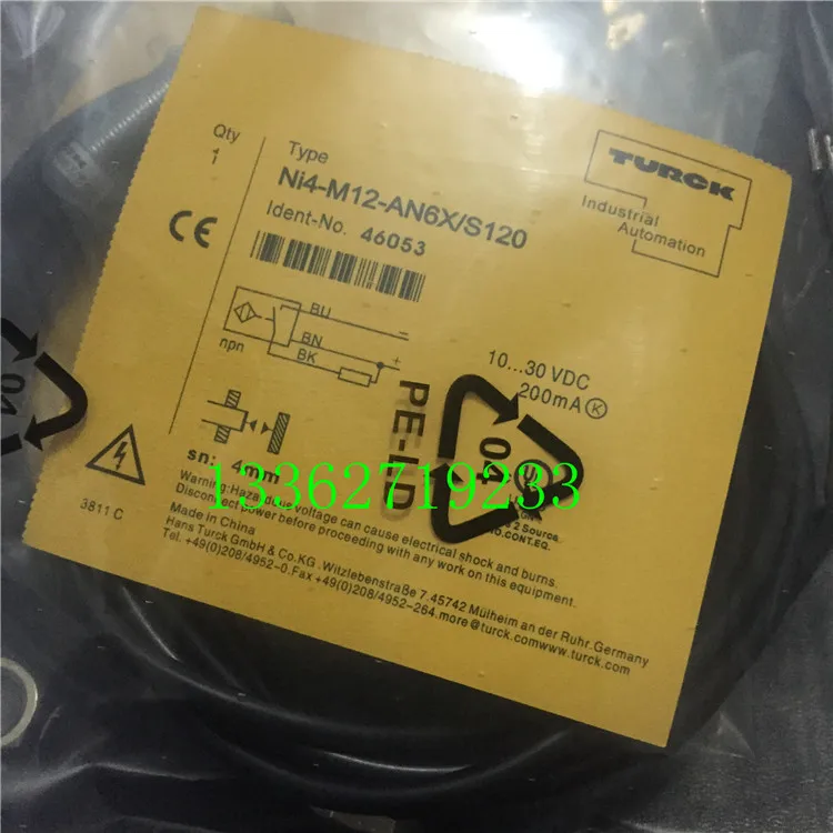 

Ni4-M12-AN6X/S120 Ni4-M12-AP6X/S120 New High Quality High Temperature Resistance Proximity Switch Sensor