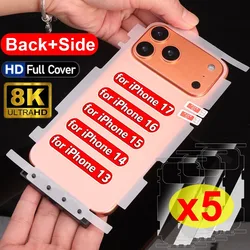 Premium Full Cover Hydrogel Back Protector with Border Stickers - HD Clear Finish - 3PCS (For iPhone 15)