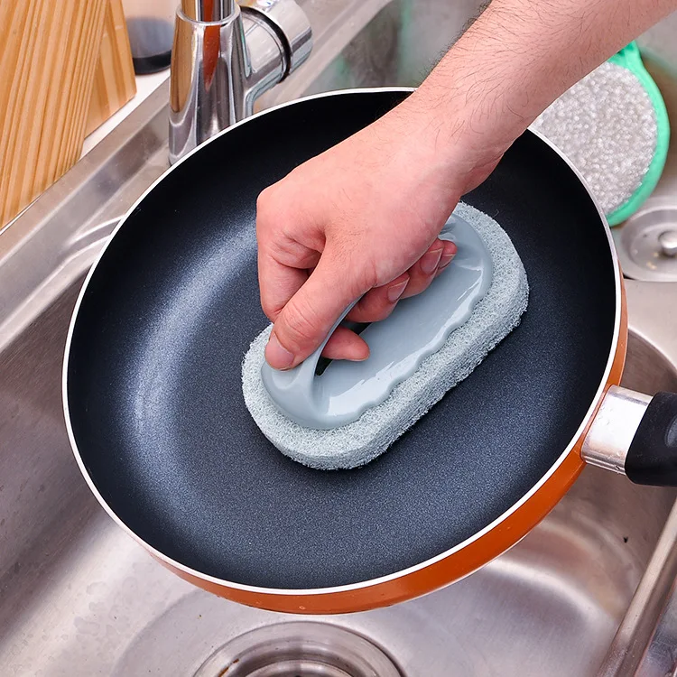 Kitchen Bathroom Toilet Cleaning Magic Sponge Glass Wall Cleaning Bath Brush Handle Sponge Ceramic Window Slot Clean Brush