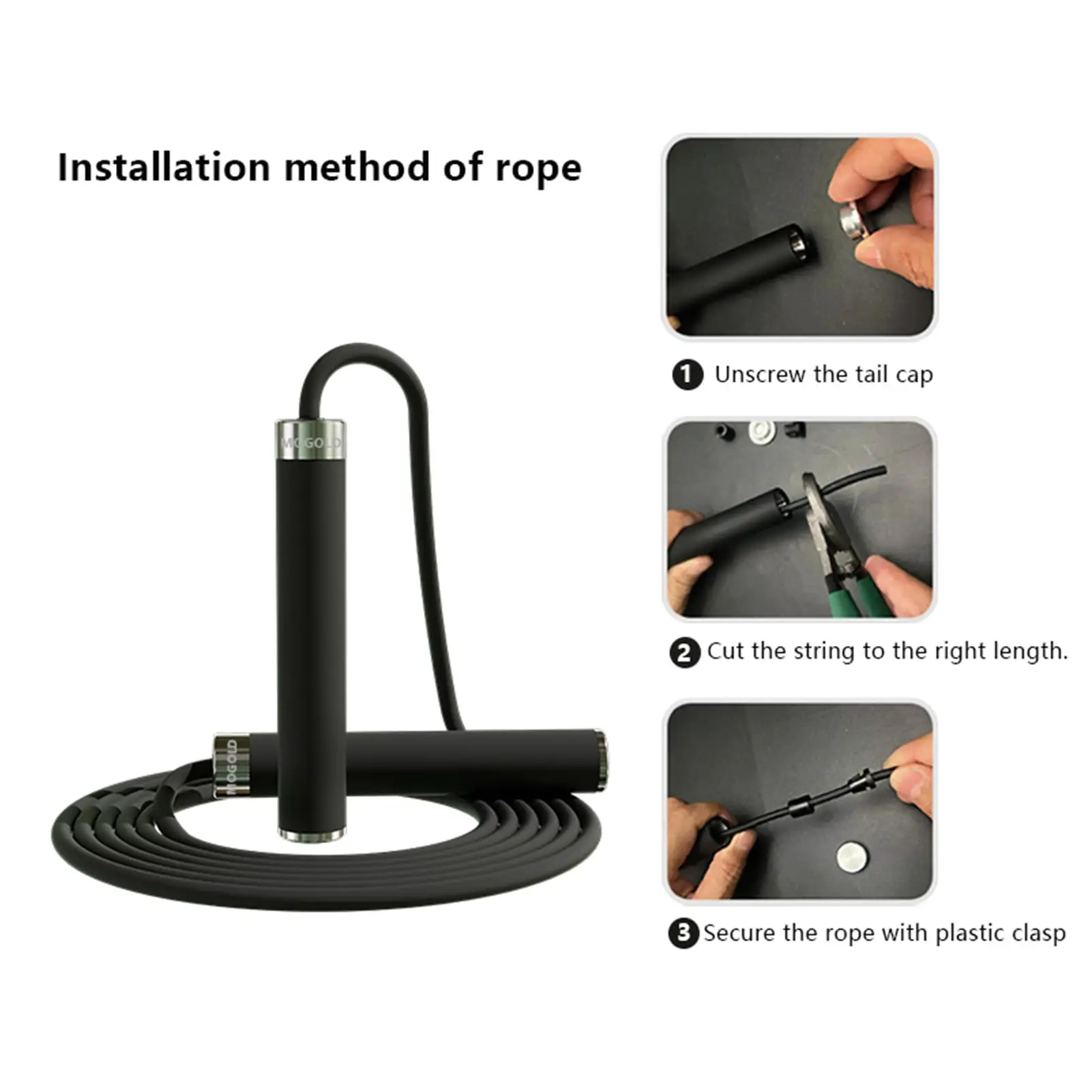 Boxing Jump rope sport Excercise Adults lose weight Diet Length Adjustable Jumping Rope for Beginners Dual Ball Bearing Design 5
