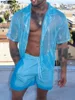 Sexy Stylish Style Tops INCERUN Men's Perspective Organza Mesh Shirts Casual Vacation Male Thin Short Sleeved Shirts S-5XL 2024 4
