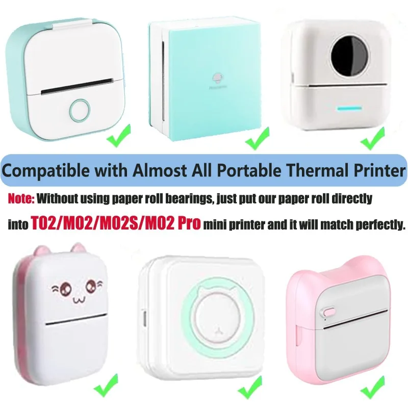 Self Adhesive Thermal Paper, 57 x 25 mm Mini Printer Paper Sticker Rolls Thermal Receipt Paper Rolls for Pocket Thermal Printer