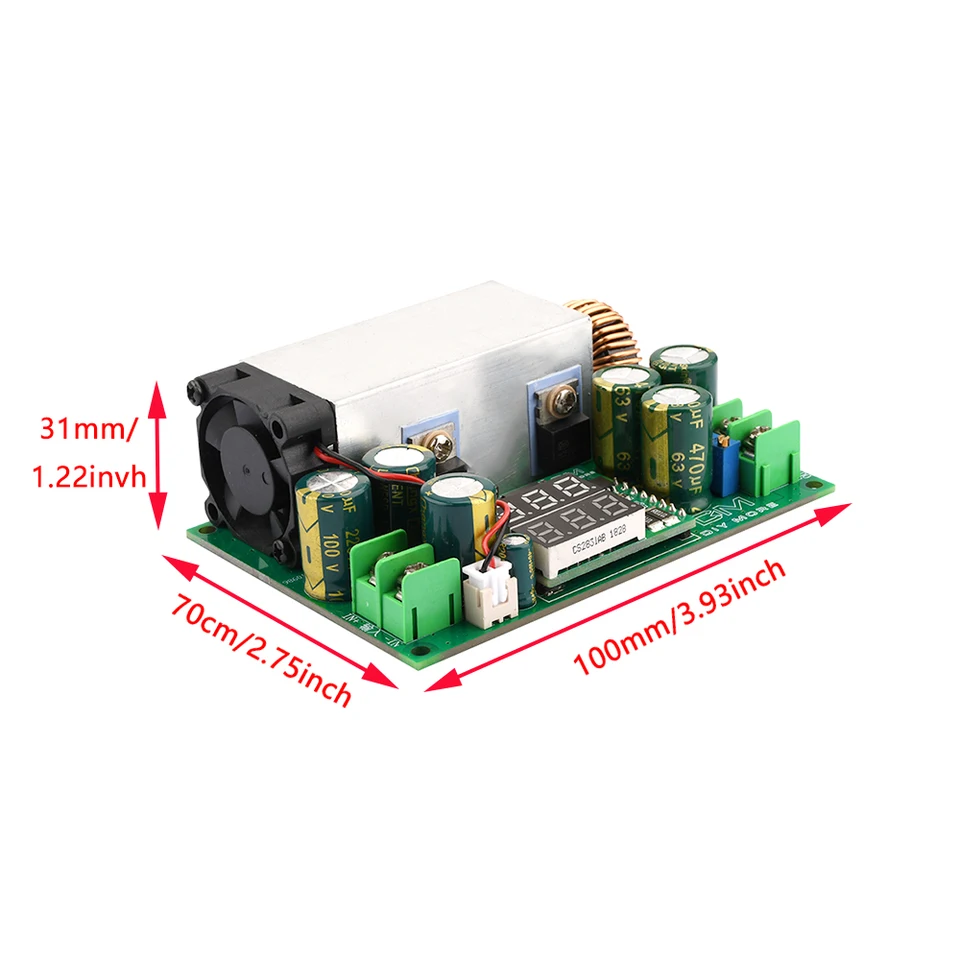 DC-DC Buck Converter 12-80V To 2.5-50V, 20A Adjustable Step Down Voltage Regulator Module