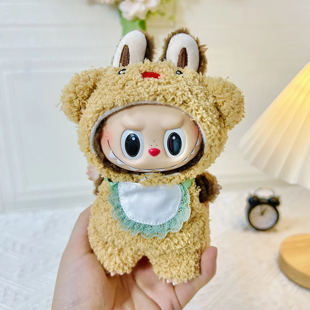 17cm Cute Mini Plush Doll'S Clothes Outfit Accessories For Korea Kpop Exo Labubu Idol Dolls Bear Jumpsuit Clothing DIY Kids Gift 6