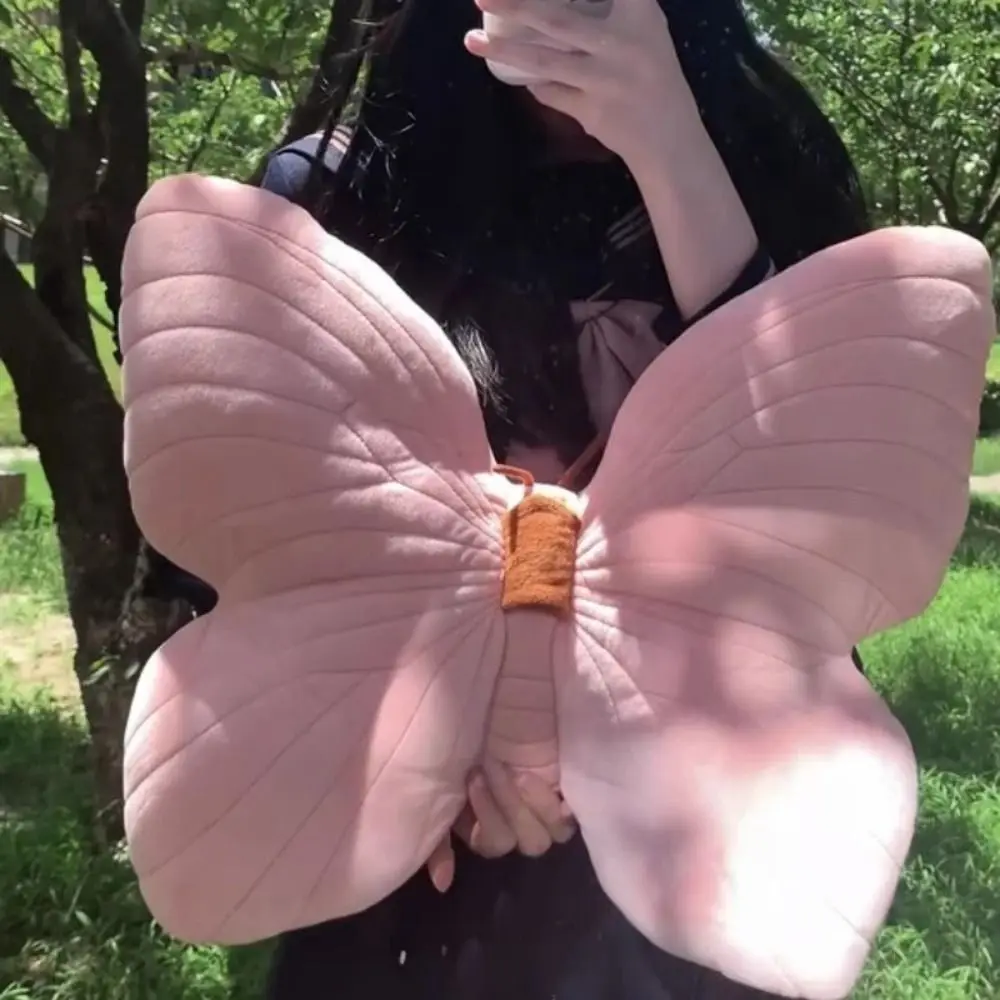 Plush Toys Butterfly Pillow Throwing Pad Short Plush Cushion Cute Girl Pink Toy for Bedroom Sofa Home Decoration Home Textile Cushion