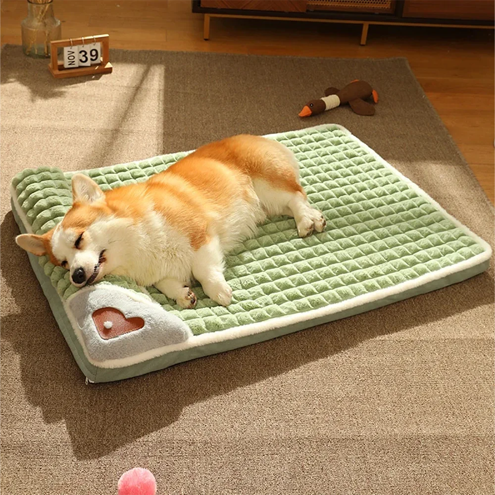 Washable removable pet bed nest, warm carpet, luxurious small and medium sized dog sofa, plaid bed for cats and dogs