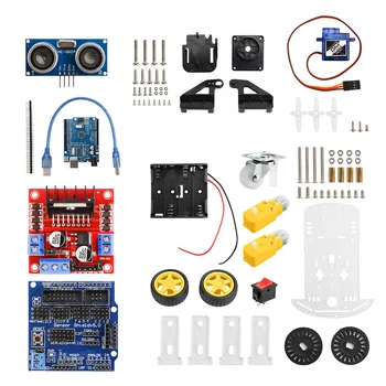 Motore di localizzazione per auto intelligente Kit telaio per auto robot intelligente 2WD ad ultrasuoni per Arduino MCU