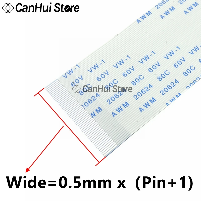 10Pcs 0.5MM FPC FFC Flexible Flat Cable A/B Type 50-300mm 10-60PIN