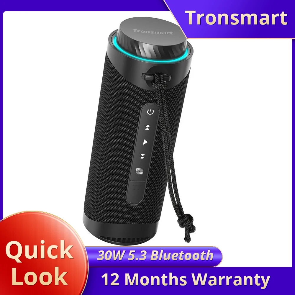 Tronsmart T7 Lite Bluetooth Speaker with LED Light - Wireless Portable LED  Modes