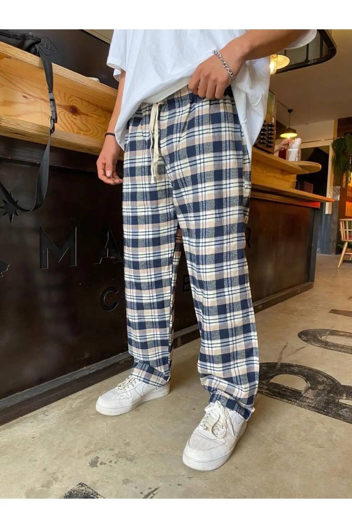 Harajuku Square Patterned Unisex Pajama Tracksuit