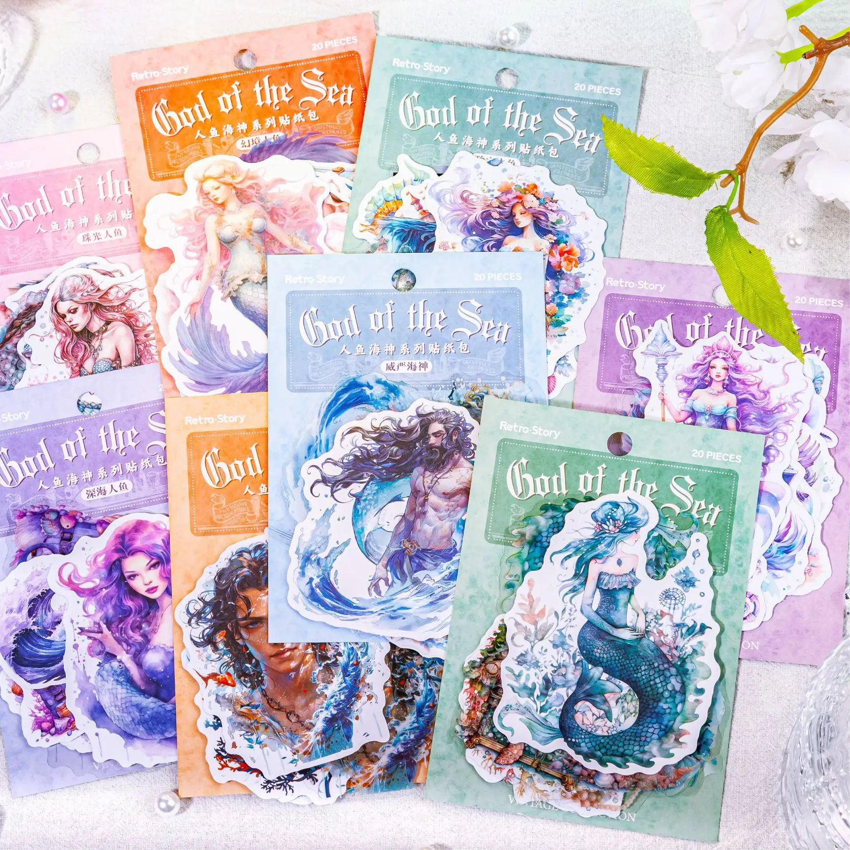 15pcs/1lot Kawaii 편지지 스티커 인어 바다 신 정크 저널링 스티커 스크랩북을위한 장식 모바일 스크랩북