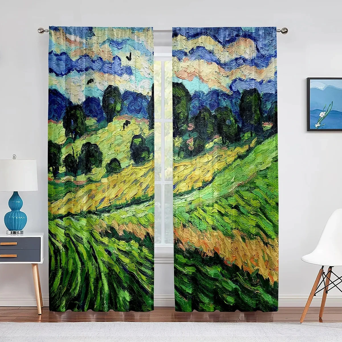 

Classic art thin gauze window, living room and bedroom decorated with transparent curtains