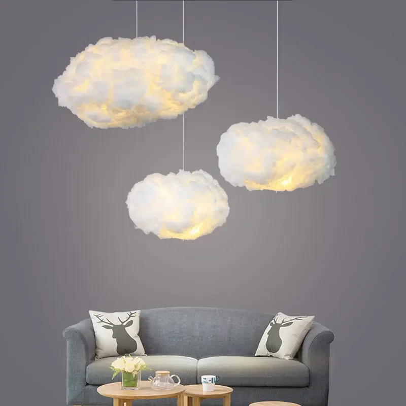 

Bedroom Lamp Ceiling Pendant Lights Creative Cloud Home Decor Nordic Loft Living Room Chandelier LED Lighting Fixtures Luminaire