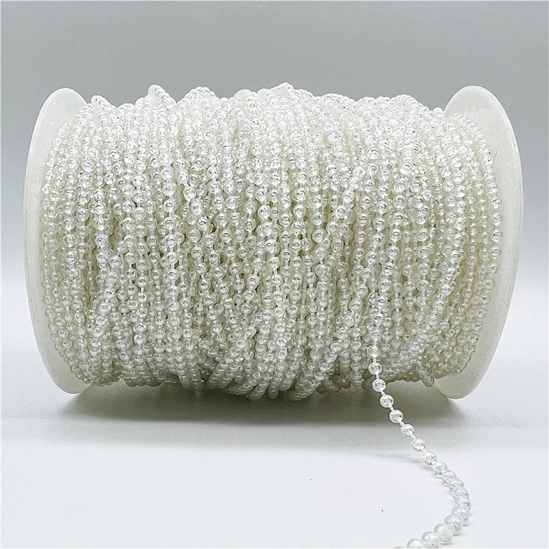 5yards/Lot 2.5mm Round Mini Beads Chain Garland Flowers Plastic Beads For Wedding Party Decoration DIY Jewelry Accessories plastic beads