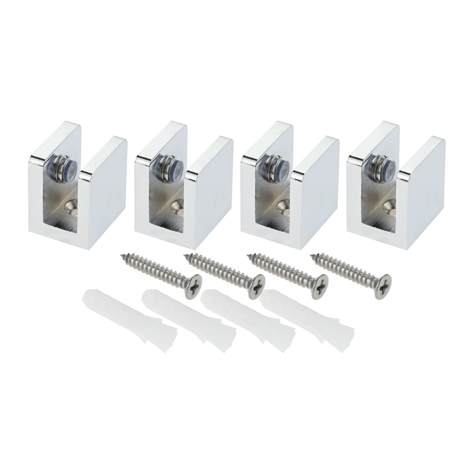 4PCS Luxury Pure Brass Glass Clamps Board Partition Shelves Thicken Fixed Clips Holder Brackets No Drilling for 8-10mm