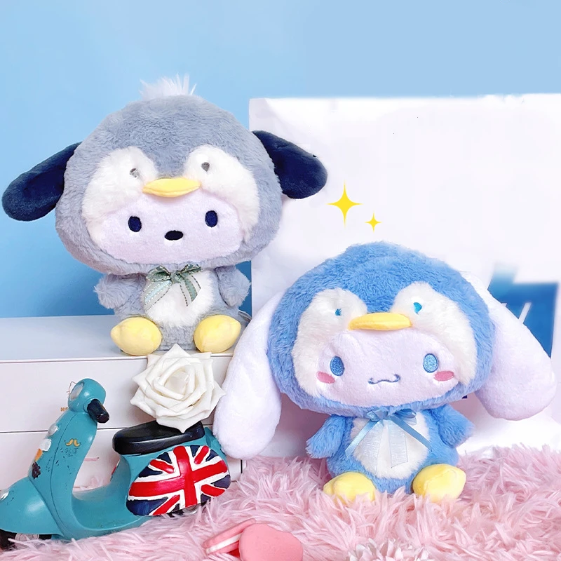 Genuine Sanrio Pochacco Cinnamoroll Plush Doll 20cm Cartoon Penguin Plushies Soft Stuffed Pillow Toy Girl Kawaii Birthday Gift plush doll,anime plush doll