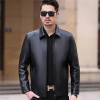 High-end men's genuine leather jacket lapel leather casual men's spring and autumn 100% sheepskin thin coat 2