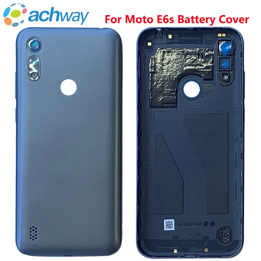 

New For Motorola Moto E6s Battery Cover Back Glass Panel Rear Housing Case For Moto E6s Back Battery Cover