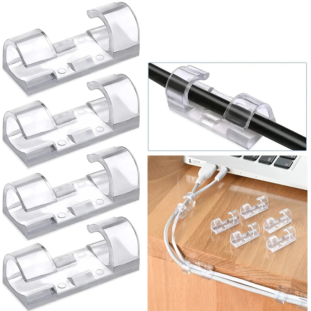 5/20Pcs Cable Clips Self-Adhesive Cable Organizer Cord Management System Cord Holder for Wire Management Desk Car Office Home