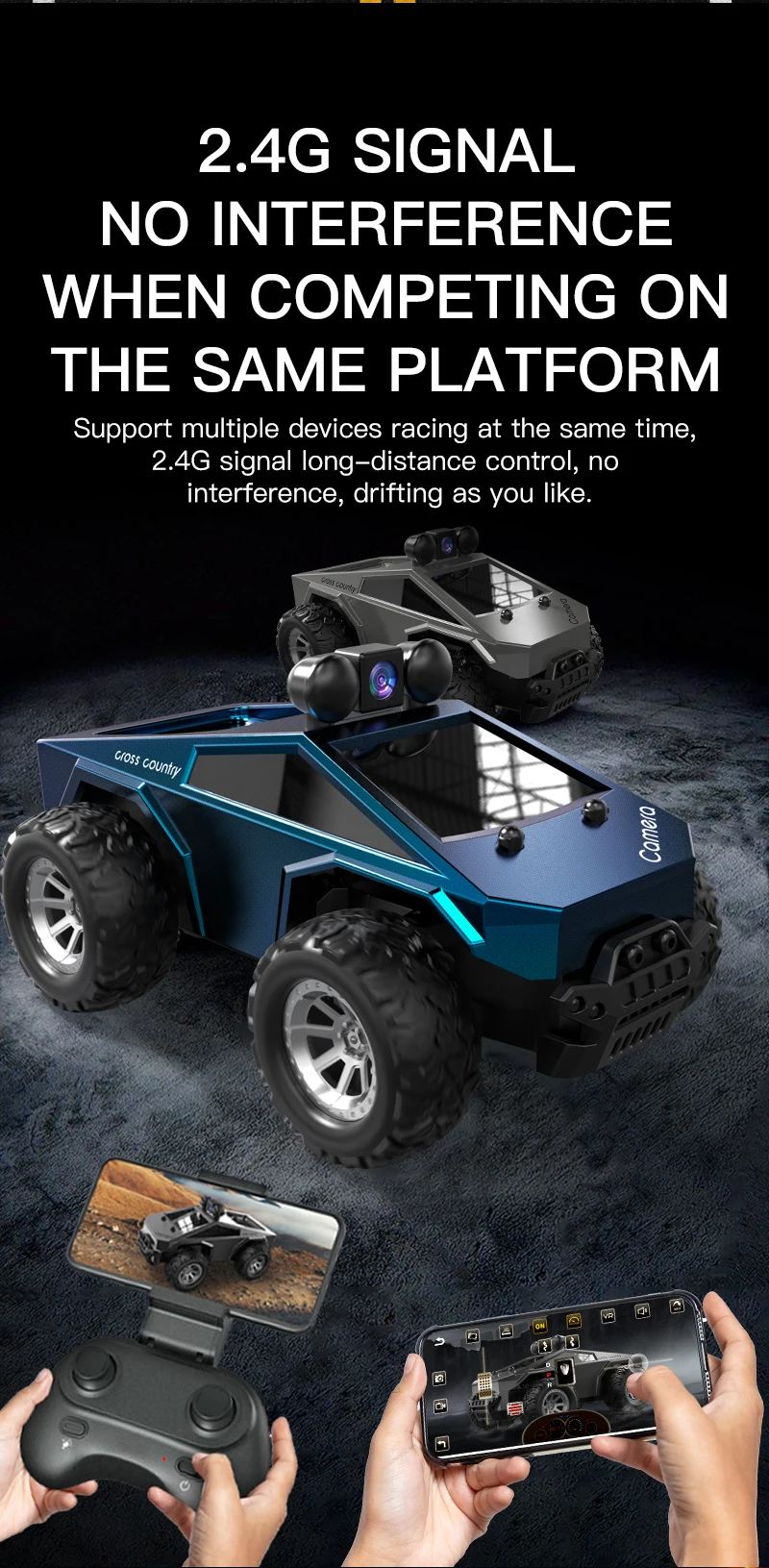 Rc Stunt Car With Hd Fpv Camera And App Control For Kids & Adults_voghion.com
